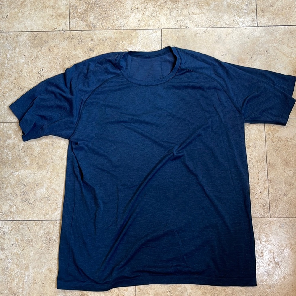 Lululemon Metal Vent Tech Short Sleeve Shirt 2.0 Navy Blue XXL
